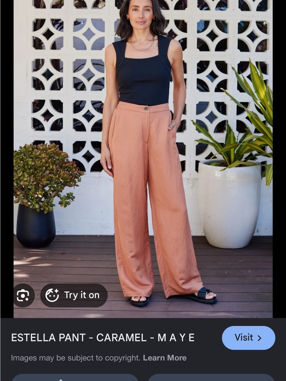 Estella Wide-Leg Pants in Caramel